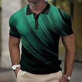 economico Polo geometrica da uomo-Per uomo Geometrico Magliette Polo a Nido d&#039;Ape Maglia da golf Manica Corta Magliette polo Camicie con Colletto Business Casual Abbigliamento da vacanza Abbigliamento Formale Abbigliamento da festa
