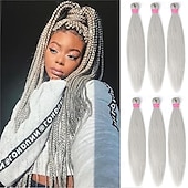economico Capelli all&#039;uncinetto-Extension per capelli intrecciati biondi pre-allungati, confezione da 6 da 20 pollici, trecce sintetiche con texture morbida yaki, trecce all&#039;uncinetto, pre-allungate, con effetto sfumato, per donne.
