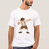 economico Magliette-bavarese Monaco Tedesco Corte T-shirt Birra Stampa di Lederhosen Grafico per Per uomo Adulti Stampa a caldo  per Carnevale Birra Oktoberfest Feste Casual Quotidiano