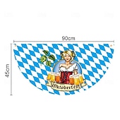 billige Hageflagg, Banner-Oktoberfest tysk bayersk vimpel flagg 3 x 1,5 ft ikke-pleated sjekk blå hvit vifte flagg banner polyester flagg feriested utendørs hengende dekorasjon