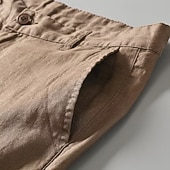 halpa Koti-Miesten Shortsit Liinavaatteet Kesähousut Rantahousut Napit Tasku Tavallinen Mukavuus Hengittävä Lyhyt Loma Pyhäpäivä Hiekkaranta Havaijilainen Boheemi Valkoinen Khaki
