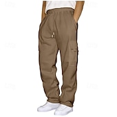 cheap Sweatpants-Men&#039;s Athletic Pants Sweatpants Trousers Pocket Drawstring Elastic Waist Plain Comfort Sports Outdoor Daily Fashion Casual Light Khaki Black Micro-elastic
