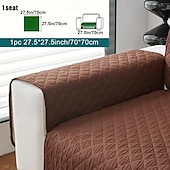 baratos Cobertura de Sofa-Capa de sofá antiderrapante de 1 peça - tecido clássico de poliéster acolchoado, para sofás de 1 a 4 lugares, perfeita para sala de estar, escritório, quarto ou uso externo (apoios de braço) &amp;encosto
