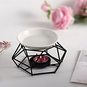 voordelige nachtlamp-1 set keramische theelichthouder - geurige etherische olie diffuser aroma-rijke kaars olie warmer zachte theelicht wax smelt warmer - uniek vogelnest ontwerp duurzame metalen constructie perfect f