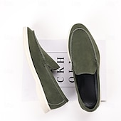 voordelige Hereninstappers &amp; loafers-Lichtblauwe instappers voor heren – ademende platte schoenen van imitatiesuède met gedempte zool voor lente-outfits, dagelijkse woon-werkverkeer en ontspannen stadswandelingen