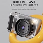 preiswerte Digitalkamera-hochauflösende Digitalkamera 1500 mAh 16-facher Zoom optional Retro 2,8 Zoll Klappbildschirm 64 Megapixel 4K HD-Video Weiß Schwarz Silber für Freund und Freundin