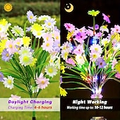 cheap Landscape Lights-2PCS Solar Simulation Flower Lawn Light LED Path Light Outdoor Waterproof Villa Garden Park Walkway Terrace Driveway Holiday Party Landscape Decoration