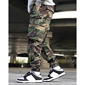 cheap Cargo Pants-Men&#039;s Cargo Pants Trousers Camo Pants Elastic Waist Drawstring Multi Pocket Camouflage Wearable Outdoor Daily Camping &amp; Hiking Fashion Classic Green Gray
