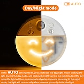 economico luce dell&#039;armadio-1 pz. Luci con sensore, ricaricabili tramite USB, luce emoticon portatile con trasformazione multi-espressione, lampada da parete con sensore intelligente, illuminazione divertente e creativa, adatta
