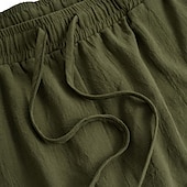 baratos Clássico-Homens Calças Cargo Calças Calção Calça verão Calças de praia Com Cordão Cintura elástica Bolso multi Côr Sólida Tecido Conforto Respirável Comprimento total Ao ar livre Diário Feriado Férias Moda