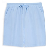economico Classico-Per uomo Shorts Shorts di Lino Pantaloncini Estivi Shorts da Spiaggia Coulisse Elastico in vita Semplice Comodità Traspirante Lunghezza al ginocchio All&#039;aperto Quotidiano Spiaggia Moda Stile Classico