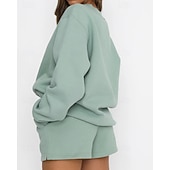 女性用 トラックスーツ プルオーバースウェットシャツ スウェットショーツ レース ソリッド スーツウェア 秋 Темный хаки ブラック ジム アスレイジャー ランニング 防風 長袖 スポーツ アクティブウェア 伸縮性あり レギュラー お買い得  トラックスーツ-女性用 トラックスーツ プルオーバースウェットシャツ スウェットショーツ レース ソリッド スーツウェア 秋 Темный хаки ブラック ジム アスレイジャー ランニング 防風 長袖 スポーツ アクティブウェア 伸縮性あり レギュラー