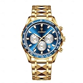 olcso Quartz órák-Férfi Kvarc Óra Luxus Nagy Dial Üzleti Lumineszcens Naptár Dátum Hét Vízálló Rozsdamentes Acél Óra