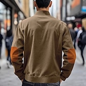cheap Men&#039;s Jackets &amp; Coats-Men&#039;s Lightweight Jacket Corduroy Jacket Casual Jacket Vacation Daily Pocket Spring Fall Color Block Fashion Classic Stand Collar Regular Apricot Black White Yellow Wine Jacket