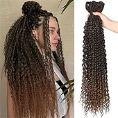 abordables Crocheter les cheveux-Ensemble complet d&#039;extensions de dreadlocks bouclées blondes platine à double extrémité pour femmes, dreadlocks ondulées blondes faites à la main, dreadlocks synthétiques souples au crochet (50 mèches
