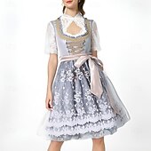 abordables Mujeres-Oktoberfest Vestidos Accesorios Falda acampanada bávaro Mucama Alemán Munich prados Mujer Paño de estilo tradicional Camisas Vestido Delantal