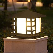 cheap Post Light-Outdoor Post Lamp 5W Aluminum LED Pillar Post Lantern Column Light Fixture for Yard Entrance Garden 110-240V