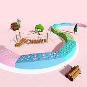 baratos Atividade ao Ar Livre-Jogos de chão Montessori para áreas internas/externas - prancha de equilíbrio com design circular para crianças &amp;brinquedo de ponte de madeira para condicionamento físico pré-escolar &amp;treinamento de