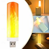 cheap Decorative Lights-4 Pcs simulation flame lamp candle lamp dynamic flame lamp bedside mini Usb atmosphere lamp small night lamp Halloween Christmas decoration lights