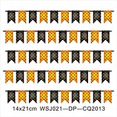 cheap Halloween Outdoor Decor-14x21/20X30cm Halloween Bunting Banner Spooky Party Decoration for Halloween Durable Fabric Banner with Ghost, Pumpkin, and Bat Designs  Indoor/Outdoor Hanging Decor for Home, Office, or Party Venues