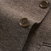 voordelige Formele pakken-heren wollen tweed pakken bruiloft zakelijk visgraat pakken bruin grijs retro formeel op maat 3-delig enkelrijs tweeknoops