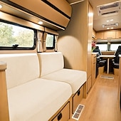 abordables Funda de sofá-Fundas de cojín para comedor de RV, de terciopelo elástico, para RV - Fundas elásticas para asientos de sofá para caravanas - Cómodas y duraderas para acampar y muebles de RV