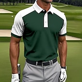 abordables Polo de golf pour homme-Homme Graphique Polos de Sport Manche Courte Polos Chemises à Col Vêtements de sport Occasionnel Athleisure Boutons Été Bleu Vert Bleu ciel