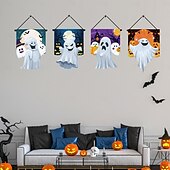 お買い得  ハロウィン壁タペストリー-ハロウィンの旗 ゴースト柄の旗 - 屋外用のクリエイティブなホリデーガーデンフラッグ、ハロウィン用の小さなガーデンフラッグ
