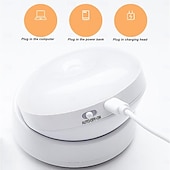 abordables sensor de luces nocturnas-Luz nocturna con sensor de movimiento LED, lámpara de pared de inducción recargable con rotación de 360 grados, lámpara de pared LED para escalera, armario, pasillo, dormitorio