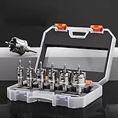 economico set di punte da trapano-Kit di 5 seghe a tazza TCT con punta in carburo di tungsteno e punta pilota in titanio per metallo, acciaio inossidabile, ferro, legno, plastica