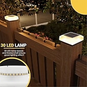 baratos Candeeiros Luzes de Exterior-30led poste de luz solar transparente à prova d'água abajur luz quente quadrado para áreas externas adequado para jardim pátio cerca escadas 1 peça