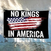 economico Bandiere da Giardino, Striscione-Nessun re protesta all'aperto al chiuso con occhielli bandiera americana casa cortile giardino decorazioni festa striscione cartello