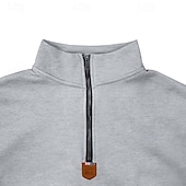 abordables Sudaderas Básicas_-Hombre Sudadera Sudadera con un cuarto de cremallera Albaricoque Negro Blanco Vino Rojo Media cremallera Plano Deporte Diario Festivos Poliéster Ropa de calle Básico Casual Primavera Otoño Ropa