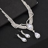 levne Sady šperků-Svatební šperky Soupravy 2 Zirkon 1 x náhrdelník Náušnice Dámské Roztomilý umělecké Visací Půvab Klasika Kapka láska Kapka vody Diamond Sada šperků Pro Svatební Práce Dar
