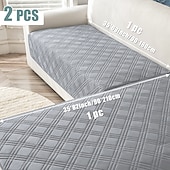 baratos Capa de Sofá-Capas de sofá modernas em formato de L, 2 peças, em azul e branco, duráveis, protetores de sofá que aceitam animais de estimação, com design acolchoado, laváveis à máquina, adequadas para sofás