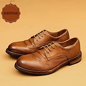 preiswerte Klassische Anzugschuhe-Herren Elegante Schuhe Spaziergang Leder Italienisches Vollnarbenleder Bequem Rutschfest Schnürung Schwarz Braun Kaffee