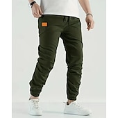 economico Pantaloni cargo-Per uomo Pantaloni Cargo Pantaloni Tasca Coulisse Elastico in vita Semplice Indossabile All&#039;aperto Quotidiano Campeggio &amp; Escursionismo Moda Classico Marrone Scuro Nero