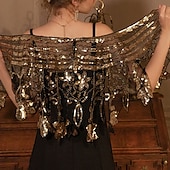 levne Pelerína-Dámský wrap elegantní bez rukávů tylové svatební wraps s flitry na svatbu léto