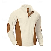 preiswerte Einfache Sweatshirts-Herren Reißverschluss-Sweatshirt Aprikose Schwarz Weiß Rote Blau Stehkragen Einfach Farbblock Sport &amp; Outdoor Lässig Täglich Streetwear Cool Sportbekleidung Frühling &amp; Herbst Bekleidung