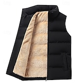 abordables Vestes-Homme Veste Randonnée Gilet polaire Sans manches Veste Extérieur Chaleur Thermique Léger Respirant Hiver Fermeture éclair Polyester Noir Rouge Bleu de minuit Chasse Pêche Escalade