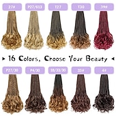 economico Capelli all&#039;uncinetto-Trecce ricce francesi pre-anellate, capelli castani scuri da 12 pollici, all&#039;uncinetto per donne, confezioni da 8 trecce corte all&#039;uncinetto con punte ricce, extension per capelli sintetici 33#