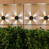 economico Applique per esterni-1 lampada da parete solare impermeabile per esterni con 5 fasci LED, illuminazione per cortile, giardino, recinzione, balcone, scala