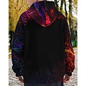 billiga Pojkens 3D Vision &amp; Geometri-Pojkar 3D Tecknat Huvtröja Långärmad Vår Höst Mode Streetwear Barn 4-12 år Huva Utomhus Ledigt Dagligen Normal