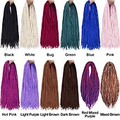 abordables Crocheter les cheveux-Extensions de dreadlocks à double extrémité en laine de 22 pouces, 15 brins de dreads synthétiques marron mélangés, dreadlocks fines et douces de style hippie pour femmes