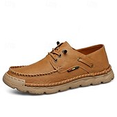abordables sandales d&#039;extérieur-Baskets d&#039;extérieur pour hommes en cuir marron avec tige en mesh, semelle intérieure coussinée et semelle en caoutchouc durable pour le sport, la randonnée et les aventures actives en plein air