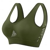 billiga Sportbehåar-Dam Lätt stöd Sportbehåar Kör behå Öppen Rygg Behåtopp Nej Fritid Sport Joggning Löpning Lättvikt Mjuk Andningsfunktion Skog grön Violett Svart Solid färg