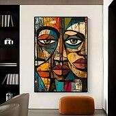 halpa Muotokuva-tulosteet-yksiosainen kehystämätön moderni afrikkalainen abstrakti taide canvas-taulu, sekasävyinen moderni seinämaalausjuliste, joka sopii olohuoneen ja makuuhuoneen sisustukseen kehystämätön