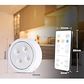 baratos luz do armário-Luzes LED Puck para armários com controle remoto, lâmpada AA com função de memória, 3 modos de iluminação, luzes adesivas para armários de cozinha