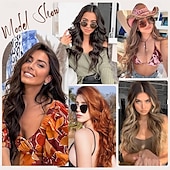 abordables Clip dans les extensions-Extensions de cheveux bouclés à clipser 4 pièces postiches synthétiques épais et longs ondulés avec double trame en fibre pour cheveux de femme tête complète