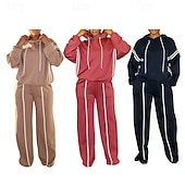 זול חליפות ספורט-בגדי ריקוד נשים אימונית activewear הגדר בגדי ספורט ומנוחה סתיו שרוול ארוך שמור על חום הגוף עמיד רך חדר כושר להתאמן ספורטיבי בגדי ספורט לבוש אקטיבי אבטיח אדום שחור חאקי